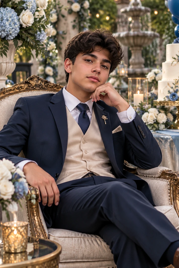 Estudio azul · Hombre