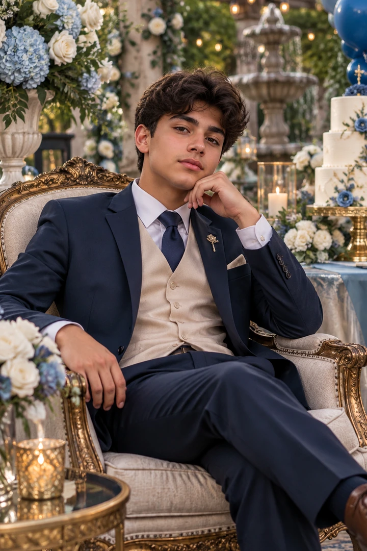Globos azul · Hombre
