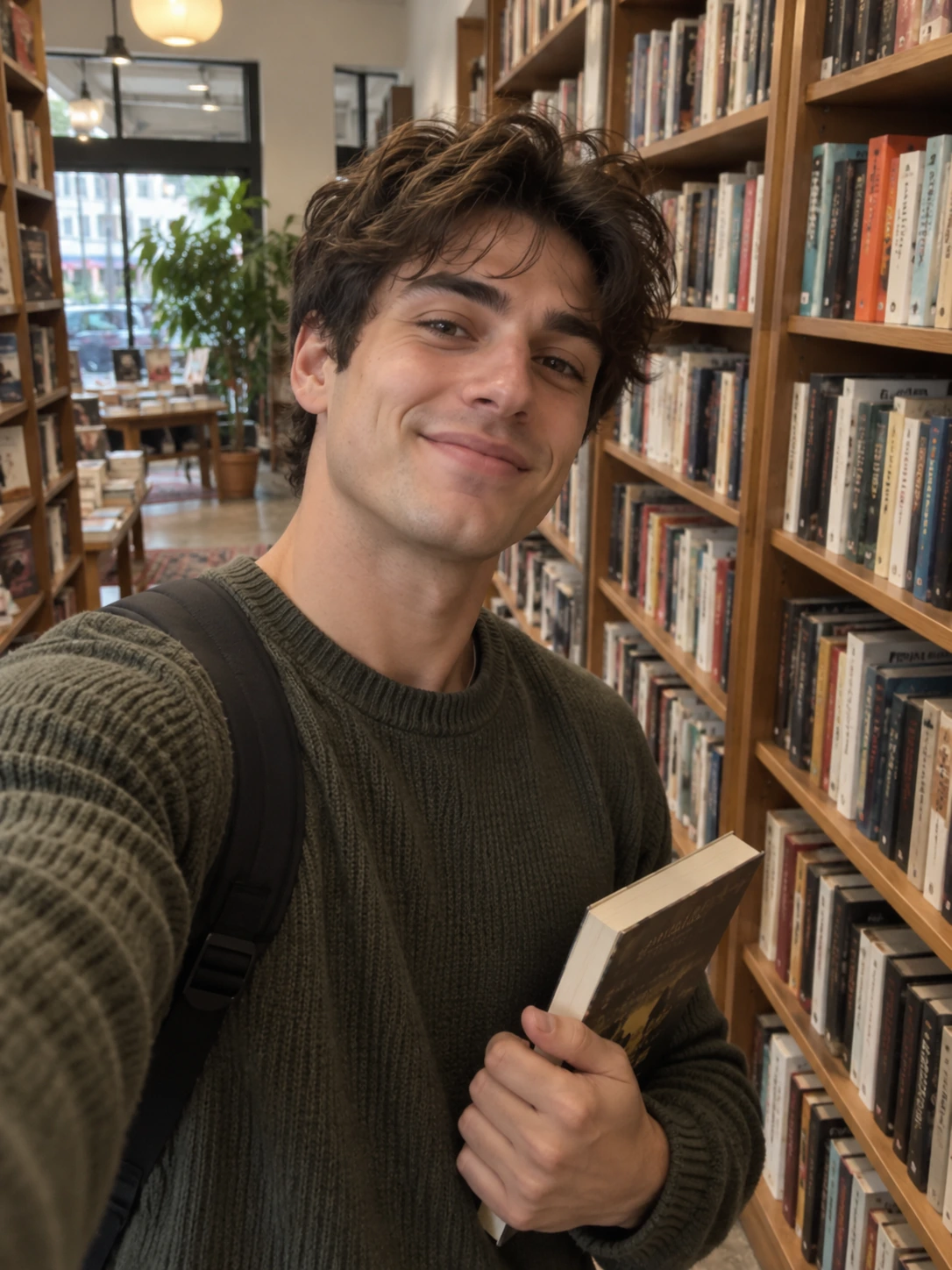 Entre libros · Hombre